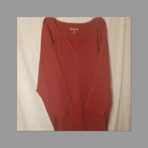 (M) Roaman's Long Sleeve V Neck T Shirt Size 4X  Rust NIB